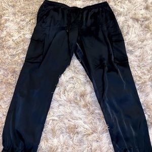 Kenneth Cole Black Satin Cargo Jogger XL